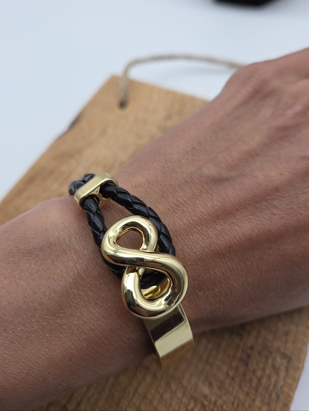 Roberto by RFM‎ Infinito Gold Infinity Black Cord Bracelet